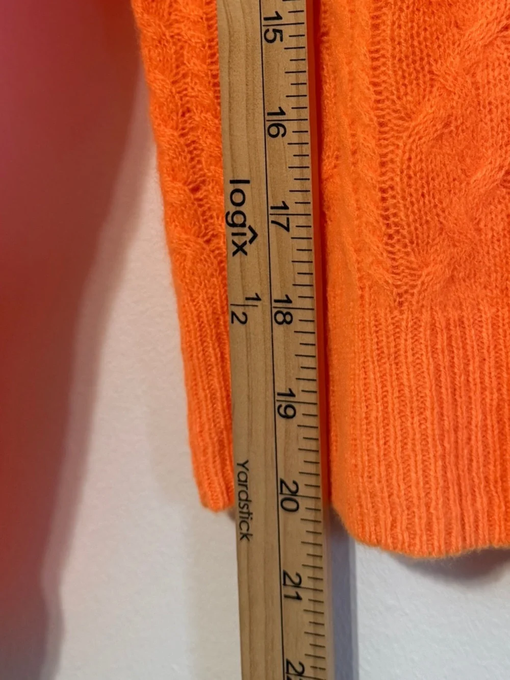 J. Crew Orange Cable-Knit Crewneck Sweater